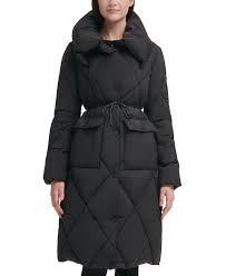 Dkny Pillow Collar Drawstring Puffer Coat Reviews Coats Jackets Women Macy S