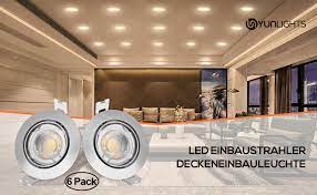 I am looking to replace them with 5 6 led recessed lights for a cleaner look. 6 X 6 W Led Recessed Ceiling Downlights Ultra Slim Led Recessed Ceiling Spotlights With Adjustable Angle Dimmable With Standard On Off Switch Ip 44 230 V 600 Lm 40 W Warm White Amazon De Beleuchtung