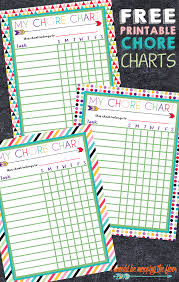 Free Printable Chore Charts For Kids Three Designs