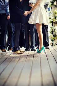 Love The Idea Of Bright Colour Shoes With Wedding Dress Short Wedding Dress Green Wedding Shoes Wedding