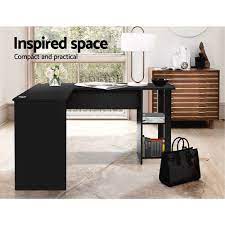 Arrange your surfaces into the corner desk shape and then decide which side you want to be the bottom. Artiss Ronald Black L Shaped Corner Office Computer Desk Bunnings Australia