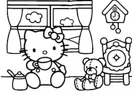 Bunga ini mempunyai lebih dari. Hello Kitty Mewarnai Gambar Kartun Hitam Putih Ideku Unik