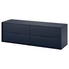 Nordmela Byra Med 4 Lador Svartbla 159x50 Cm Ikea In 2020 4 Drawer Dresser Dresser Drawers Blue Dresser