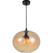 Cwi Lighting Glass 4 Light Transparent Amber Pendant Globe Chandelier Geometric Pendant Light Glass Pendant Light