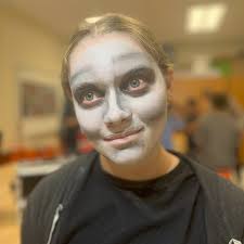 The company of “Dracula, The Vampire Play” engaged in a make-up workshop  led by Mrs. Dee Zingale, a local special effect makeup artist. Mrs.  Zingale's work has dazzled