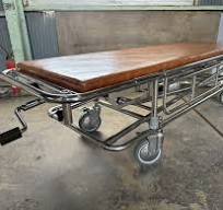【ZS-171】メーカー不明 ストレッチャー 昇降式 アルミ製 軽量 救急 搬送 医療 介護用品 ベッド 動作確認済