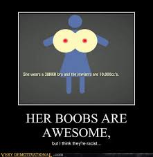 HER BOOBS ARE AWESOME, - Very Demotivational - Demotivational Posters |  Very Demotivational | Funny Pictures | Funny Posters | Funny Meme