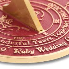 An image album loaded with memories is constantly a fantastic present concept for the 40th wedding anniversary gift ideas. 40th Ruby Wedding Anniversary Sundial Gift For Him Her Or A Couple The Metal Foundry