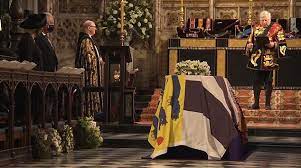 After prince philip was laid to rest in a formal, televised funeral service, the the coffin will be transported on a specially designed land rover to st. Vrynme2neyescm