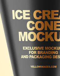 Ice Cream Cone Mockup In Packaging Mockups On Yellow Images Object Mockups