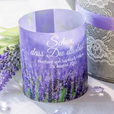 Gastgeschenk Windlicht Mit Duftkerze Lavendelfeld Personalisierte Gastgeschenke Windlicht Hochzeit Und Duftkerzen