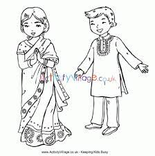 The illustration is available for download in high resolution quality up to 6000x6630 and in eps file format. Indian Children Colouring Page