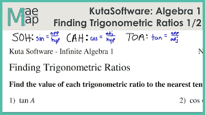 Kutasoftware Algebra 1 Finding Trigonometric Ratios Part 1 Youtube
