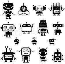 Black And White Robot Drawing Simple Robot Symbols Robots Drawing Robot Art Robot Illustration
