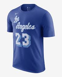 Men's los angeles lakers #23 lebron james blue 2021 new city jersey. Nike Los Angeles Lakers Mens T Shirt Lebron James Rush Blue Bouncewear