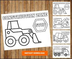 Construction Colouring Pages Construction Party Printable Etsy In 2020 Construction Party Truck Coloring Pages Party Printables