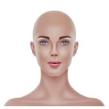 Profil Chauve Chauve D'une Fille Avec Un Beau Crâne Crâne Rasé Illustration  Stock