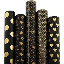 Black And White Striped Wrapping Paper Walmart Ruspepa Gift Wrapping Paper Roll Black And Gold Foil Pattern For Wedding Birthdays Valenti Black Wrapping Paper Wrapping Paper Christmas Wrapping Paper Crafts