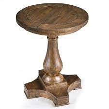 Buy magnussen densbury natural pine finish wood rectangular cocktail table: Magnussen Densbury Wood Round Accent Pedestal End Table T1695 35