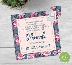Maid of honor proposal message. Best Friend Bridesmaid Proposal Bridesmaid Gift Floral Will Etsy