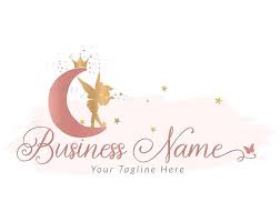 Custom Logo Design Fairy Gold Pink Logo Pink Fairy Logo Etsy In 2020 Custom Logo Design Handmade Logo Pink Logo Design