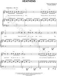 Print And Download Heathens Sheet Music By Twenty One Pilots Sheet Music Arranged For Piano Vocal Chords And Singer Sheet Music Music Chords Saxophone Music