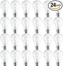 Philips Halogen Clear Dimmable A19 Light Bulb 750 Lumen 2920 Kelvin 43 Watt 60 Watt Equivalent Medium Screw Base Bright White 24 Pack Amazon Com