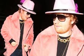 Ed sheeran bucket hat hats nice sweet fashion candy moda bob. Ed Sheeran Hides Broken Arms In Pimp Outfit For Jonathan Ross Halloween Extravaganza Mirror Online