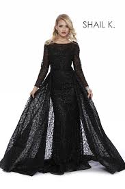 Black And Silver Gown With Sleeves Long Sleeve Full Glitter Couture Black Dress With Overskirt 46026 Glitter Dress Black Glitter Dress Long Prom Dresses Long Black