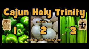 The holy trinity of cajun cooking typically uses a 1:1:1 ratio of bell peppers to onions to celery. Cajun Holy Trinity By The Easy Cajun Youtube