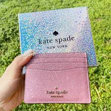 Traditionally at ej gift cards we back all of our gift cards from vetted sellers for 30 days. Kate Spade Lola Joeley Glitter Card Holder Wallet Rose Pink Gift Box