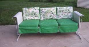 These sofas are available in a variety of custom order options and offered with free shipping. This Is A Nice Vintage Metal Porch Glider From The 50 S Or 60 S Original Parts With Springs In G Outdoor Furniture Cushions Porch Glider Vintage Metal Glider