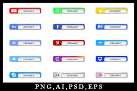 Download Graphic Social Media Icon Bar Link Web 6 Graphic By Zerobbat Creative Fabrica SVG Cut Files