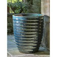 What to do with a large ceramic planter? Large Ceramic Linea Planter Indigo Rain Kinsey Garden Decor