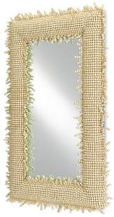Large Rectangular Wooden Beaded Mirror