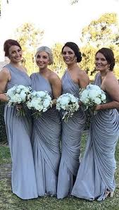 Elegant One Shoulder Blush Long Bridesmaid Dress Beautiful Prom Dresses Best Prom Dresses Bridesmaid Dresses