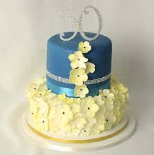 Elegant 50th Birthday Cake Ideas For Women Blue White Vanilla Pictures Of 50th Birthday Cakes For Women Elegant Photo 50th Birthday Cake Birthday Cake For Women Elegant Cool Birthday Cakes