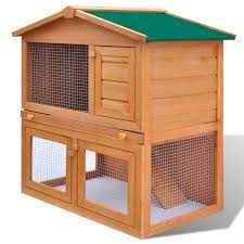 Which rabbit breed is best for fur? Kaufe Outdoor Rabbit Hutch Small Animal House Pet Cage 3 Doors Wood