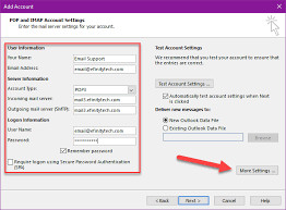 993 (this should be automatically populated by selecting the ssl encryption). Outlook Settings