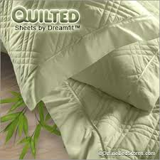 Dreamfit sheets dreamcool egyptian cotton sheet set and colors with new improved gripping corner bands (california king, truffle). Dreamfit Bamboo Rich Quilted Sheets Quilted Flat Sheet Pillowcases Obs