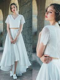 Maybe you would like to learn more about one of these? Strand Hippie Boho V Ausschnitt Vokuhila Brautkleid Zweiteilig Mit Spitze Armel