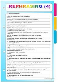 Complete The Second Sentence So That It Has A Similar Meaning To The First Sentence Using The Word Read The Sentences And Rephrase Them Using The Words Given Verb Patterns Writing Sentence T Teaching English Grammar Learn English English Language Learning