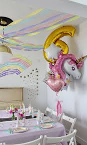 Birthday Party Ideas For 6 Year Old Boy Streamer Decorations For 6 Year Old Unicorn Party Unicorn Themed Birthday Party Unicorn Party Unicorn Birthday Party Decorations