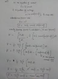 Derivation For Power In A C Circuit Physics Alternating Current 13429925 Meritnation Com