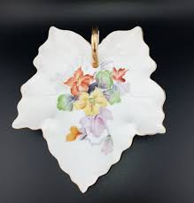 Vintage Maple Leaf Trinket Dish Takiro Japan Flowers Pattern Hand Painted |  eBay