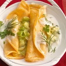 Gefullte Pfannkuchen Mit Lauch Und Kase Rezept Rezepte Gefullte Pfannkuchen Pfannkuchen
