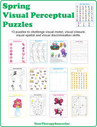Http Yourtherapysource Com Images Spring Visual Perceptual Puzzles Cover Jpg Counseling Kids Visual Discrimination English Worksheets For Kids