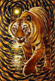 Golden Tiger Original Painting Contemporary Animals Art Etsy In 2021 Tiger Wall Art Contemporary Oil Paintings Animal Art