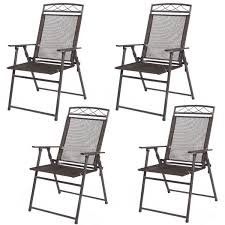 As you soak in the evening breeze, you can let your legs relax on the footrest. Set Of 4 Outdoor Folding Sling Chairs Costway