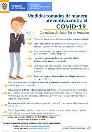 Las siguientes medidas de prevención de infecciones pueden ayudar a prevenir la transmisión en sitios de trabajo de construcción. Cancilleria Colombia Na Twitteru Medidas Preventivas Contra La Propagacion Del Covid 19 En El Consulado De Colombia En Houston